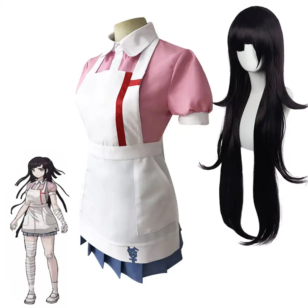 Specialty Super Danganronpa 2 Cosplay Costume Despair Mikan Tsumiki Dress Skirt Full Set Clothing Shoes Accessories
