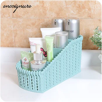 

Container Storage Basket 1PC Office Plastic Storage Box Desktop Box Cosmetics Debris Case Panier Osier Panier De Rangement