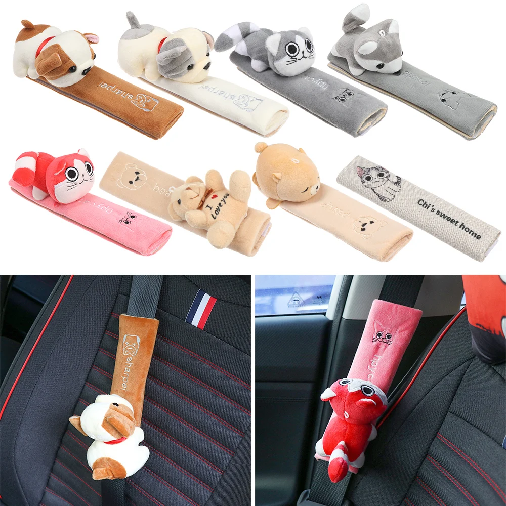 1PC Cartoon Seat Belt Shoulder Guard Soft Lovely Flannel General Model Three-Dimensional Safety Protector Hot Sale | Автомобили и