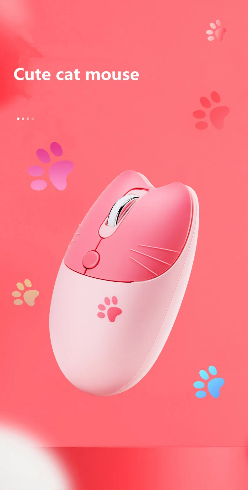 usb wireless mouse 2.4G Wireless Optical Mouse Cute Cat Cartoon Mute Computer Mice Ergonomic Mini 3D Office Mouse for Kid Girl Gift PC Laptop best office mouse
