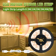 Usb ПИР светодиодный движения Сенсор светильник полосы Кухня