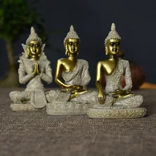 Статуя Будды, изделия из песчаника, небольшое украшение для рабочего стола, аксессуары для дома, креативные подарки, маленький сидящий будда