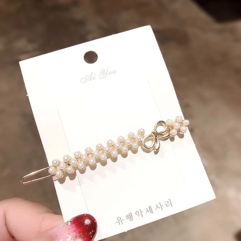 14 New Women Elegant Geometric Pearl Rhinestone Hair Clip For Girls Sweet Hairpin Headbands Barrettes Kids Fashion Hair Accessories - Цвет: 14