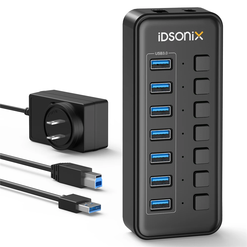 USB 3 0 концентратор iDsonix с 7 портами 12 В/2 А | Компьютеры и - Цена: 