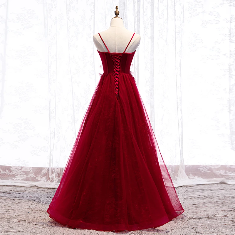 Vestido de festa сексуальное длинное платье с v-образным вырезом для выпускного вечера, платье в пол на шнуровке А-силуэта бордового цвета, платье для выпускного вечера, новая мода, Robe De Soiree