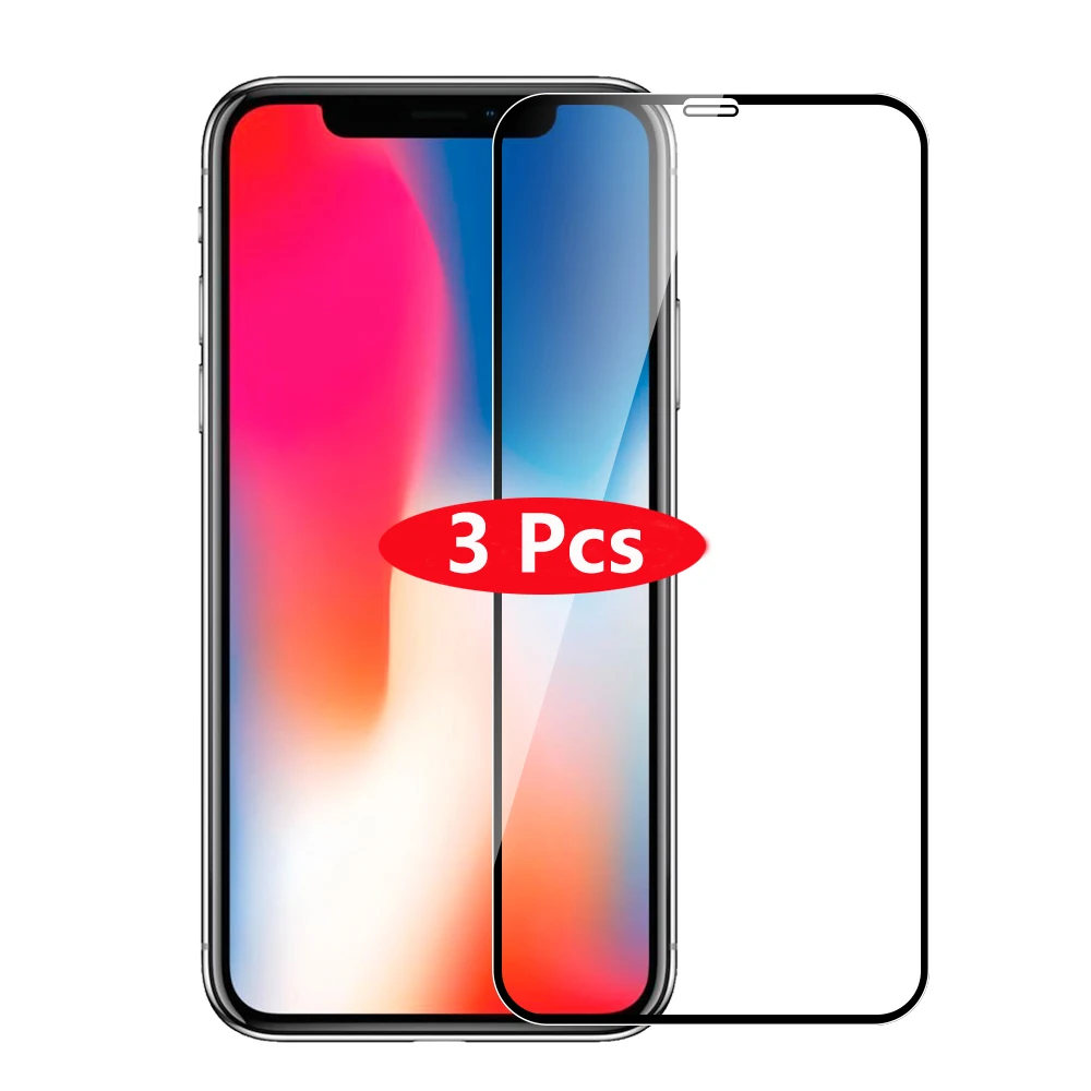 3 шт полное покрытие из закаленного стекла для iphone 7 6 6S 8 Plus 5 5S 2.5D Защитная пленка