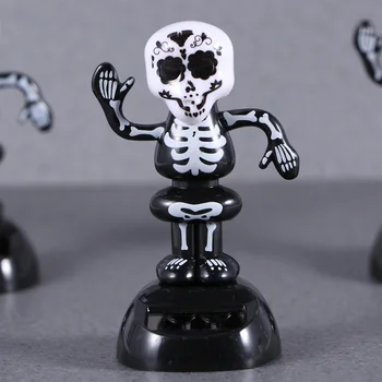 

1pc Halloween Magnetic Ghost Doll Decoration Creative Shaking Head Toy Table Desk Sofa Bedroom Car Ghost Doll Ornament(Black)
