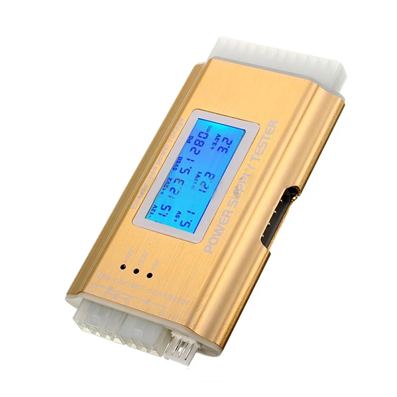 GTBL LCD PC тестер питания 20/24 Pin 4 PSU ATX BTX ITX SATA HDD Gold | Инструменты