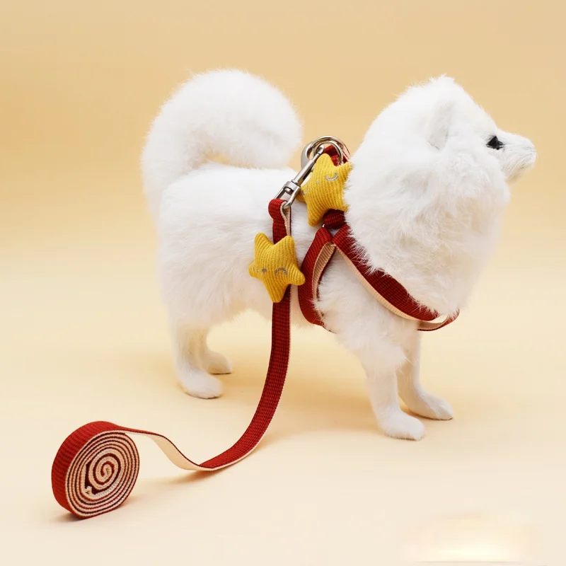 Dog chain five pointed star puppet pet traction chest strap Plaid Cotton small dog starfish rope comfortable and lovely | Дом и сад