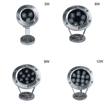 

3W/6W/9W/12W Stainless Steel LED Fountain Light Waterproof Underwater Lamp