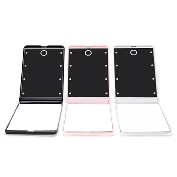 

LED Portable Makeup Mirror Two Fold Makeup Mirror Portable Mirror 8 Led Luminous Mirrors
