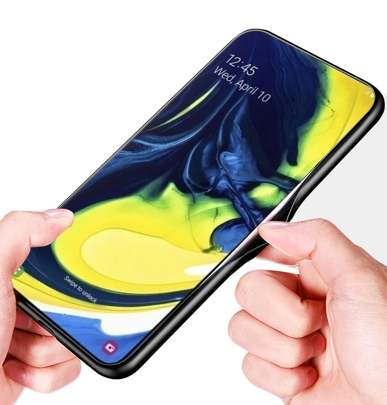 Для samsung Galaxy A80 чехол 6,7 ''закаленное стекло твердая задняя крышка для samsung Galaxy A90 A 80 мягкий чехол для телефона бампер