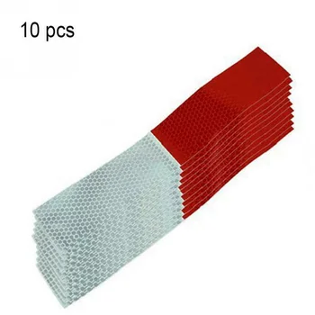

Set Reflective Stickers Car 10Pcs Parts Accessories Exterior White+Red