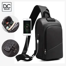 

DC.meilun Male Shoulder Bags USB Charging Crossbody Bags Men Chest Bag School Summer Short Trip Messengers Bag Chest Bag