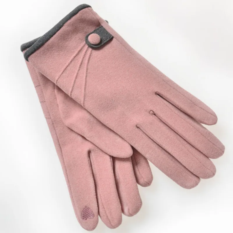 pink 1 пара Женские зимние перчатки с сенсорным экраном кашемировые теплые толстые вязаные термоизолированные перчатки женские розовые, хаки, серые, черные Новые - Цвет: pink