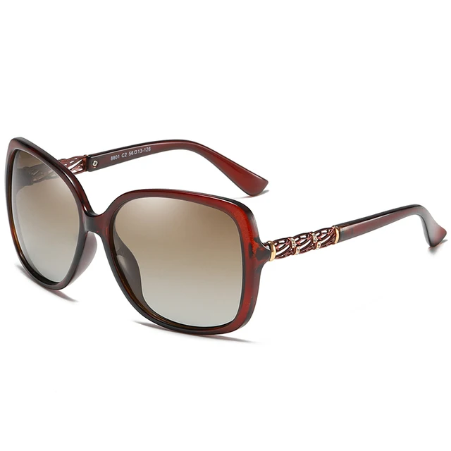 YXYS Fashion Polarized Sunglasses Brand Women's High Quality Butterfly Frame Sun Glasses Women UV400 oculos de sol Eyewear 8801 brown-brown