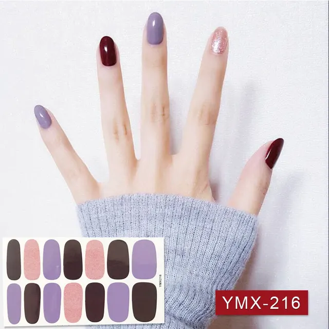 14tips/sheet Hot Colors Series Classic Collection Manicure Nail Polish Strips Nail Wraps,Full Nail Sheet DIY nail art decoration YMX216