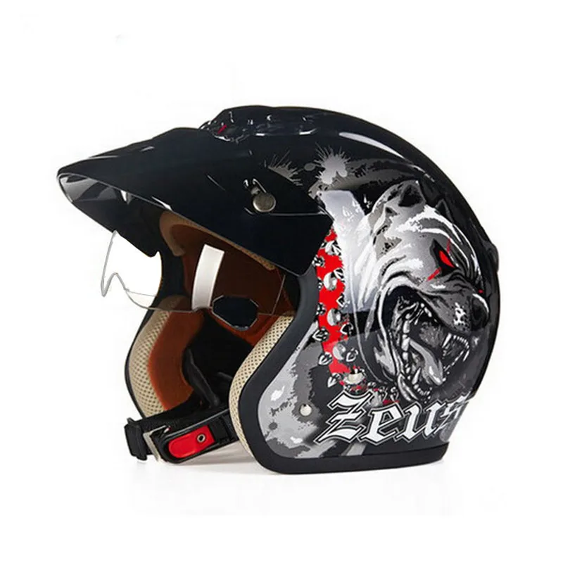 Новое поступление, модный шлем ZEUS moto rcycle, винтажный шлем для скутера, Ретро шлем с открытым лицом, 3/4, moto casco DOT, одобренный