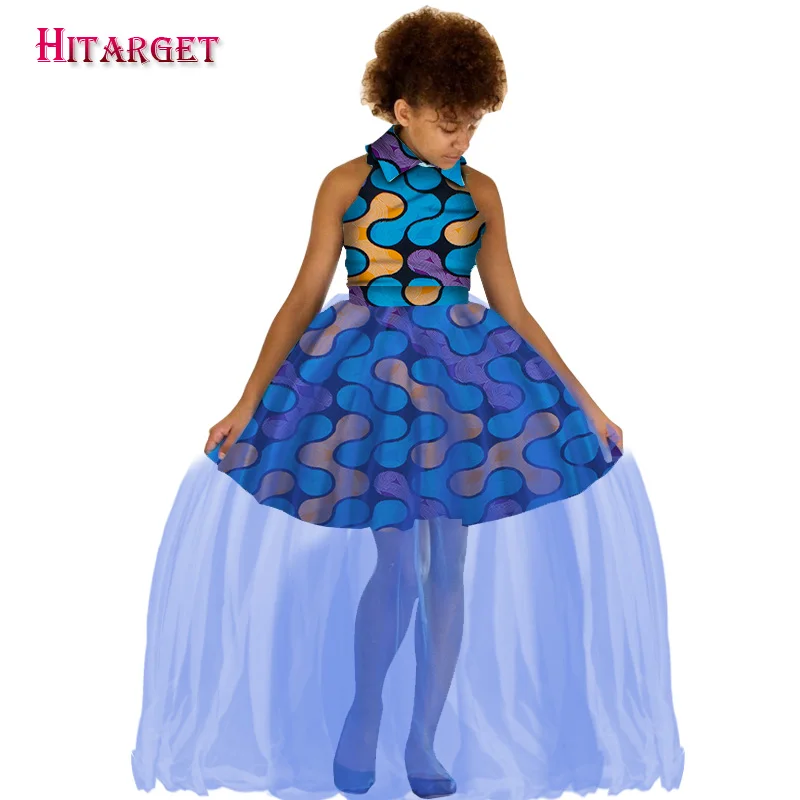 Милая хлопковая одежда в африканском стиле для девочек Детские платья с принтом Дашики Анкары, детская одежда для девочек в африканском стиле, Bazin Riche, WYT59 - Цвет: 9