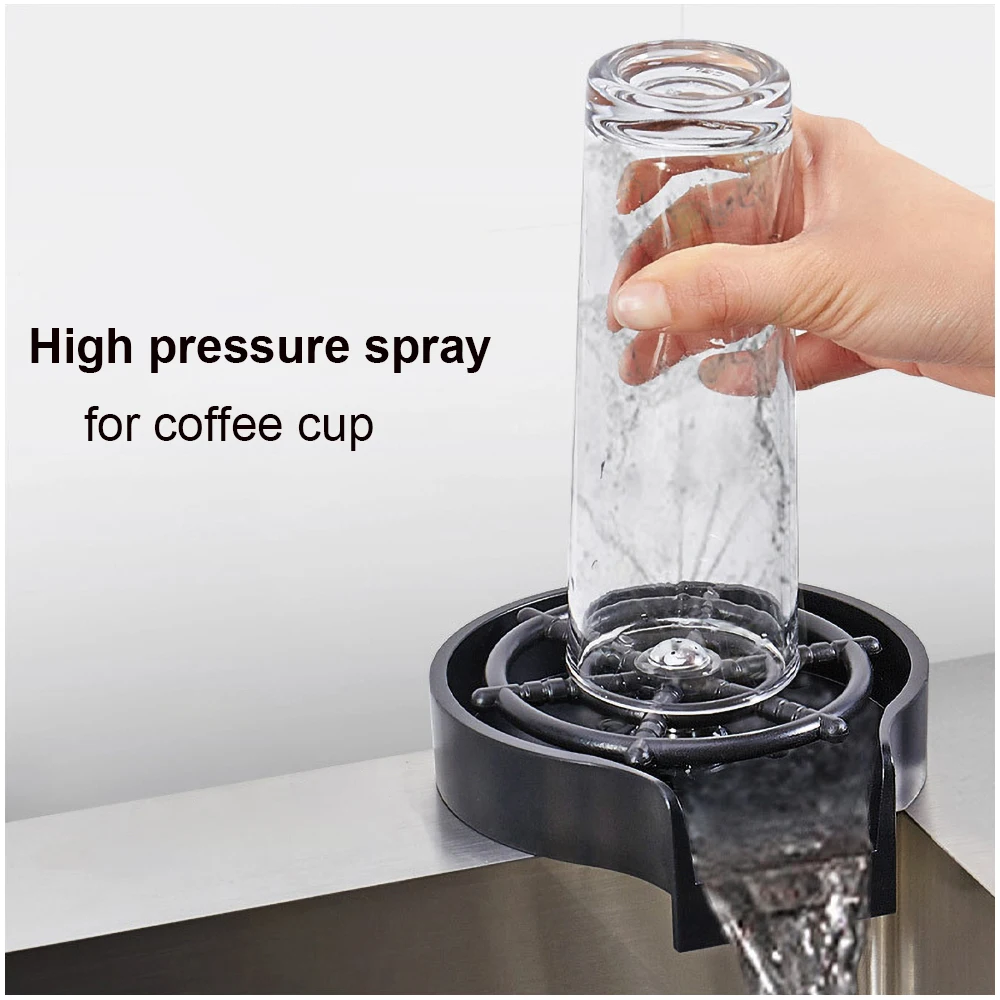 Faucet Glass Rinser for Kitchen Sink Automatic Cup Washer Bar Coffee Pitcher Wash Tool Accessories automatic stainless steel smart cup washer glass cleaner ss304 bottle washer kitchen sink high pressure sink glass washer gold
