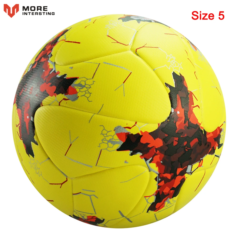 R-Red Yellow Size 5 Российский профессиональный Размер 4 Размер 5 футбол PU бесшовный футбольный мяч цель командный матч тренировочные мячи Лига futbol bola - Цвет: R-Red Yellow Size 5