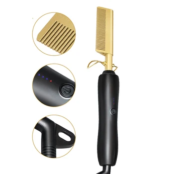 

Hair Straightener Hot Heating Comb Brush Hair Curling Iron Corrugation Comb Multifunction Curler Brush Hair Straight Styler Tool