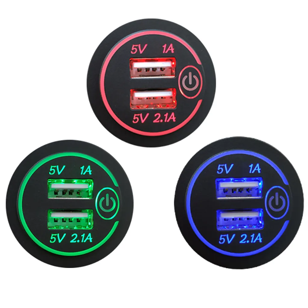 Автомобильный usb Зарядное устройство 12 V-24 V Водонепроницаемый 3.1A& 4.2A& 4.8A Dual USB быстрой Зарядное устройство гнездо Мощность розетка с сенсорным переключателем для iPhone Xiaomi MI