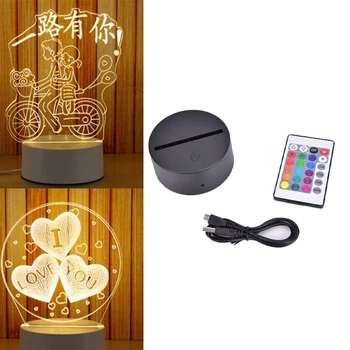 

USB Cable Touch 3D LED Light Holder Lamp Base For 3D LED Night Light Replacement 7 Color Colorful Light Bases Table Led Base