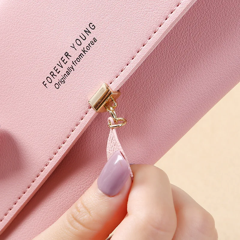 

Women's Wallet 2019 Multi-functional New Style Korean-style Hipster Leaf Pendant Long Tri-fold Wallet Leather Wallet