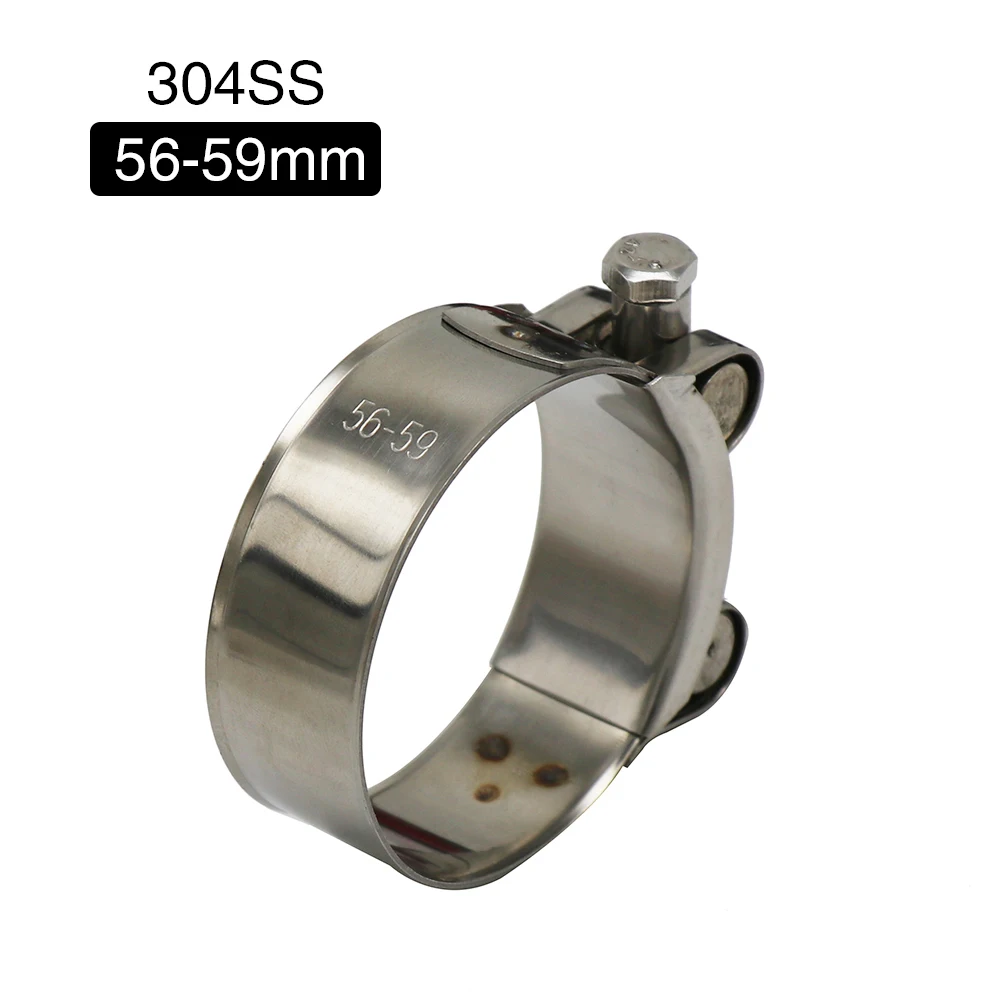 56-59mm ZSDTRP, 28, 35, 39, 43, 47, 51, 55, 59, 63 мм, для мотоцикла, нержавеющая сталь, для полосы, выхлопной зажим, комплект, подходит для мотоцикла, глушитель - Цвет: 56-59mm