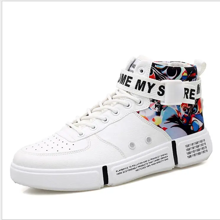 Men's shoes new thick bottom high to help casual men's sports shoes running tide shoes