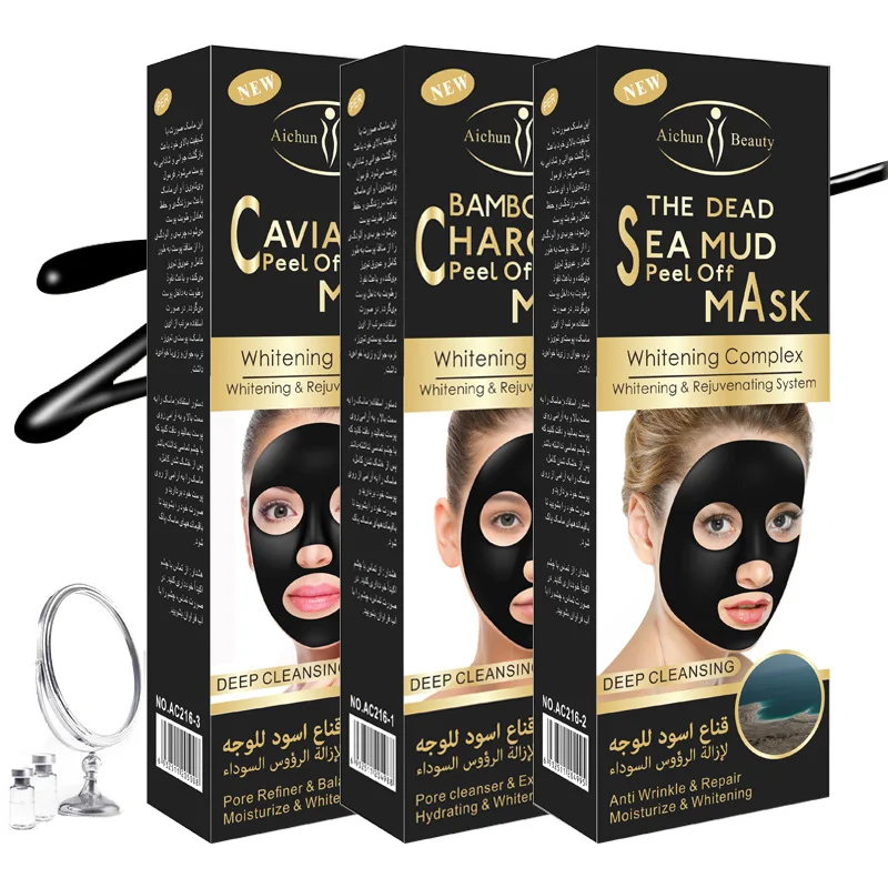 Bamboo Charcoal Sea Mud Caviar Facial Peel-off Mask Purifying Deep Cleansing Remove Blackhead Acne Scar Anti Wrinkles Skin Care |