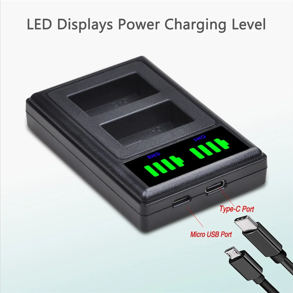 Дополнительное Зарядное устройство USB для двух батарей с портом Type C Canon PowerShot G10 G11