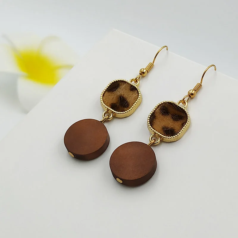 SHELA Wooden Trendy Dangle Drop Earrings Brown Leopard Tiger Furry for Women 2019 Pendientes Creative Unique Fashion Jewelry SHELA Wooden Trendy Dangle Drop Earrings Brown Leopard Tiger Furry for Women 2019 Pendientes Creative Unique Fashion Jewelry