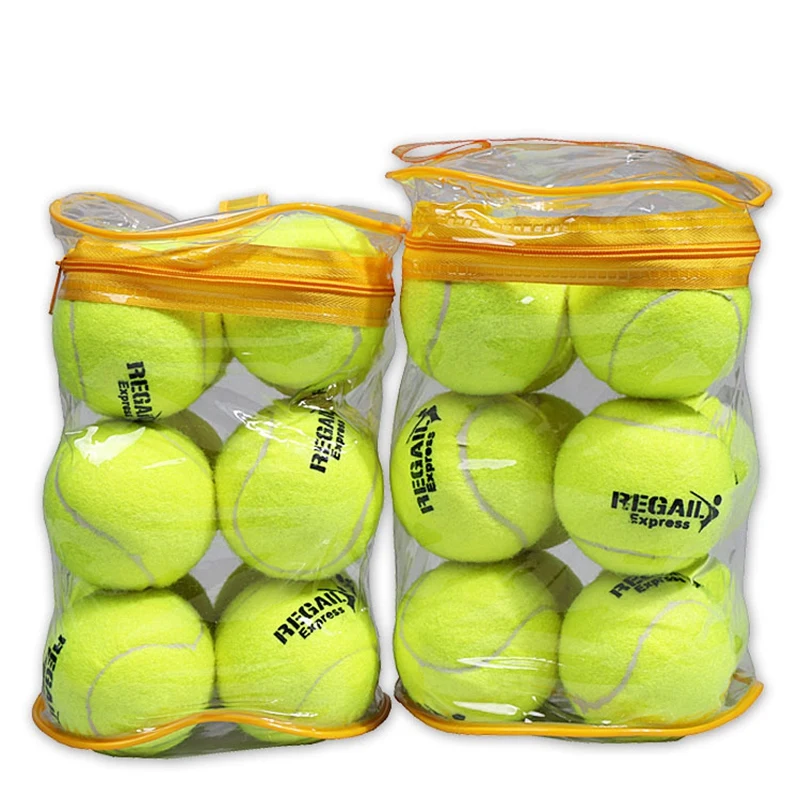 Regail 12Pcs Tennis Ball High Elasticity Training Ball Natural Rubber Competition Tennis Ball