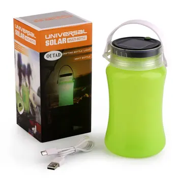 

Universal Solar Lantern LED Silicone Lantern Rechargeable With The Solar Panel Or USB Cable For Outdoor Walking