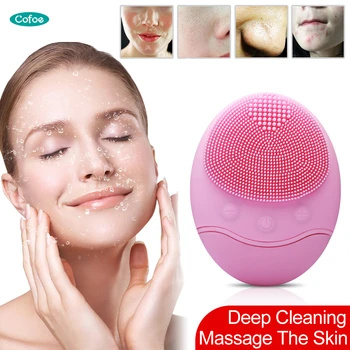 

Cofoe Face Cleaning Mini Electric Massage Brush Washing Machine Waterproof Silicone Cleansing Tools Facial Face Cleaning Brush