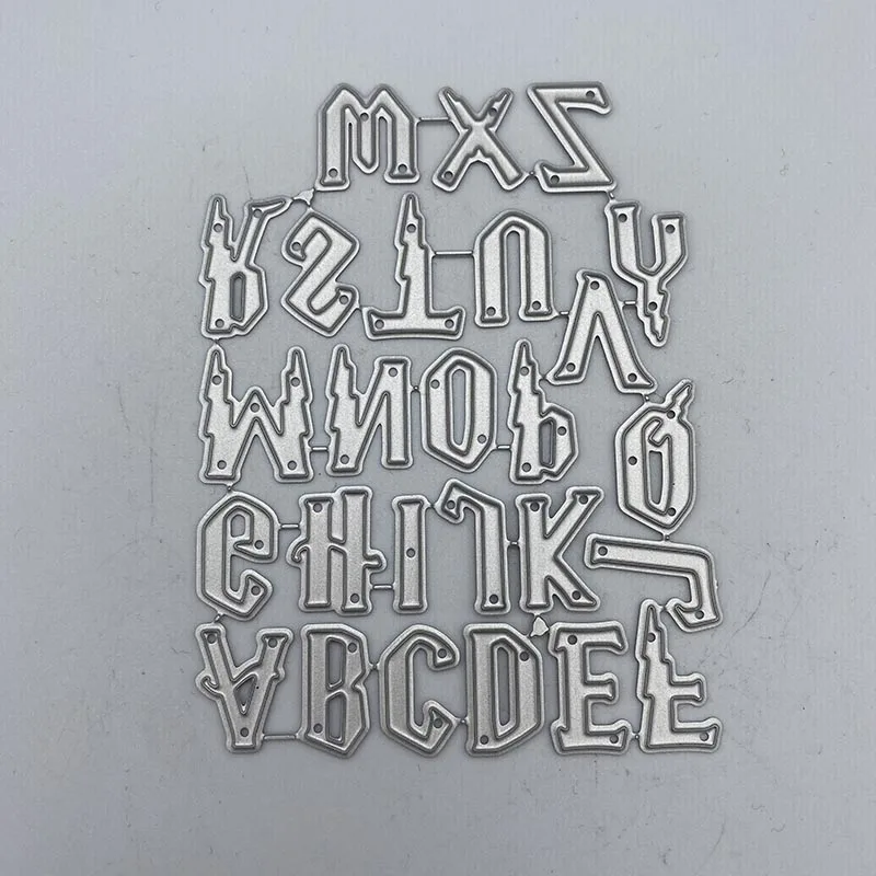 Plantillas con alfabeto en inglés, troqueles de corte de Metal para álbum de recortes/fotos, gofrado de papel DIY decorativas