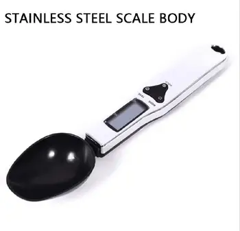 

Kitchen Electronic Spoon Scale Food Scale 0.1g Precision Weighing Spoon Scale Stainless Steel Mirror Design Batching Scale