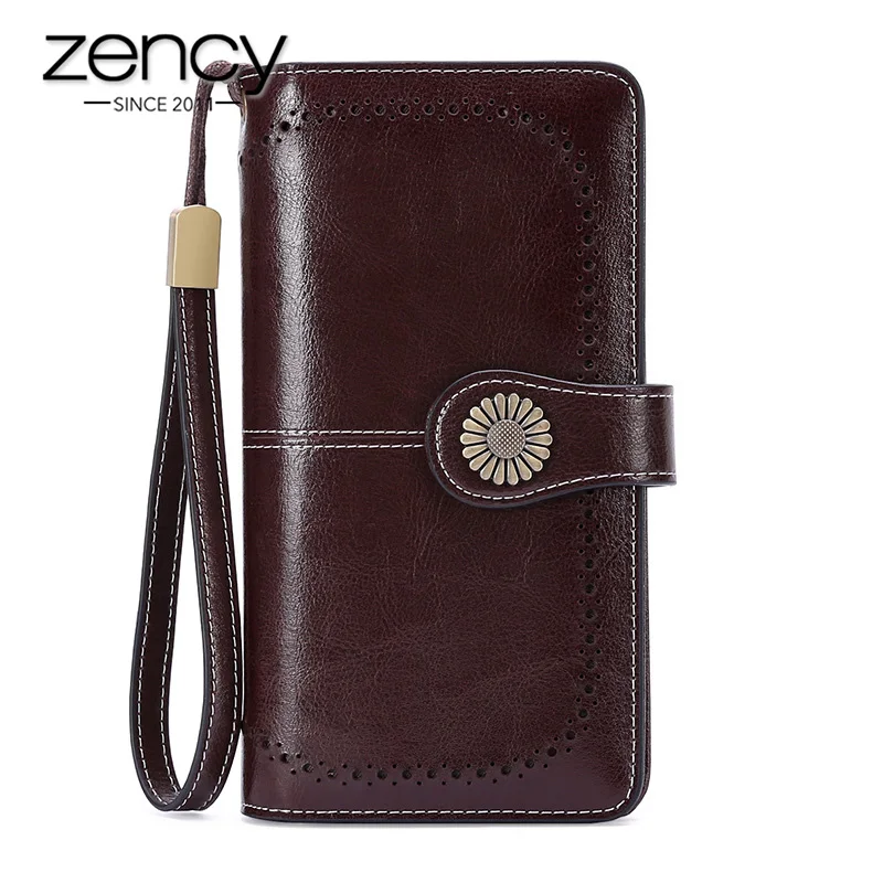 Card-Holders Coin-Purse Wallets-Made Zency Large-Capacity Genuine-Leather Womens Fashion