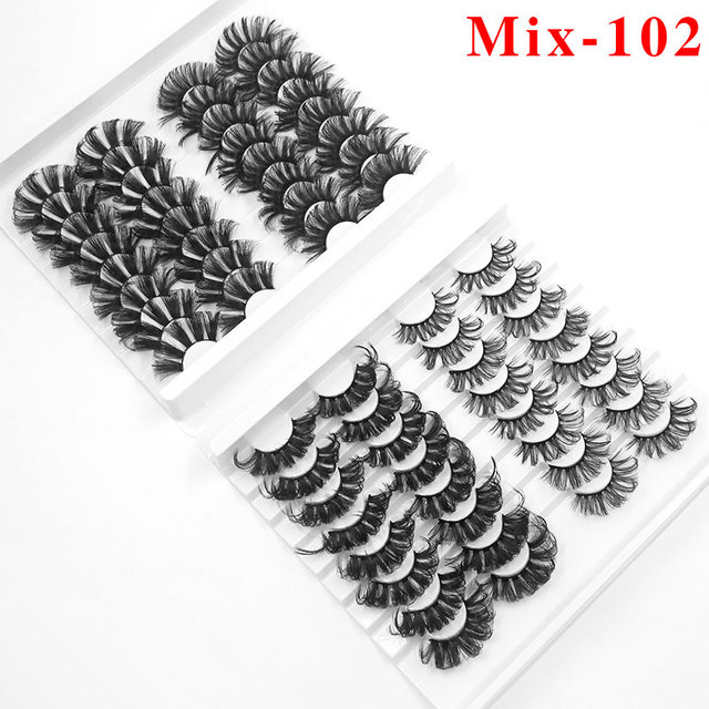 32 pairs 27mm Lashes Mink Eyelashes artificial Mink Hair Fluffy Messy Soft Natural Lashes Makeup 3d Mink Lashes