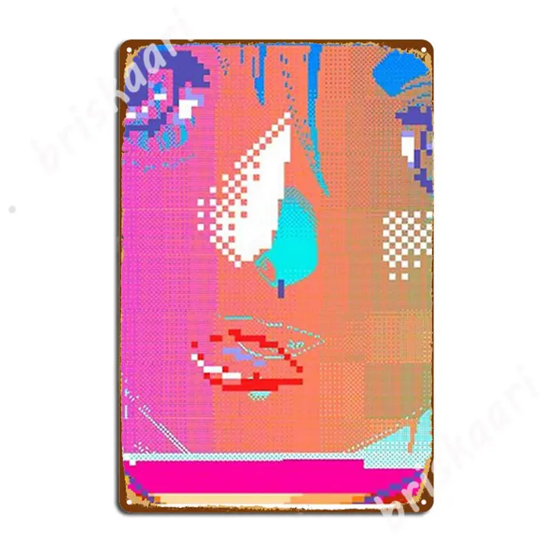 

Rainbow Glitch Anime Girl Aesthetic Metal Signs Wall Cave Wall Decor Living Room Designing Tin sign Posters