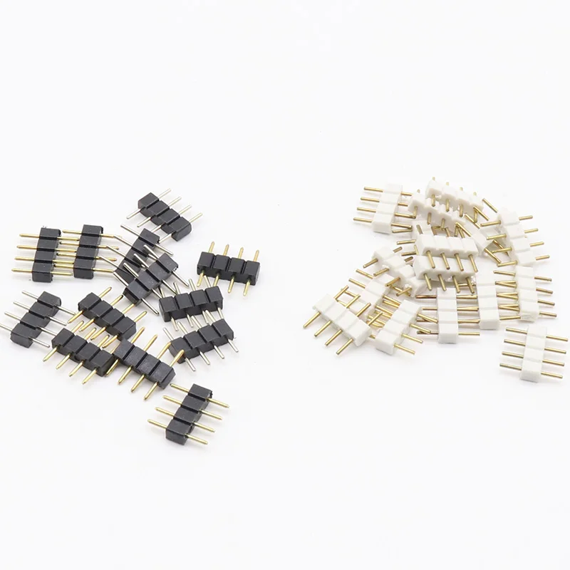 10 шт./лот 4 Pin коробка передач с разъем адаптера pin иглы мужской тип двойной 4pin, для RGB 5050 3528 Светодиодные ленты diy-освещение вставка
