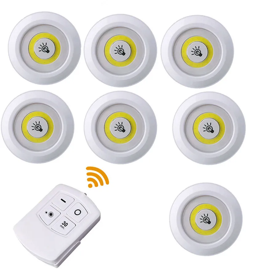1 Remote 7 Lamps Thrisdar Dimmable Белый COB светодиодный светильник под шкаф с дистанционным сенсорным датчиком шкаф лестница Прихожая ночник - Испускаемый цвет: 1 Remote 7 Lamps