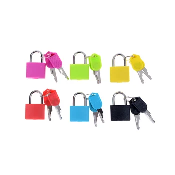 

ZLinKJ 1PC 6 colors Small Mini Strong Steel Padlock Travel Tiny Suitcase Lock with 2 Keys