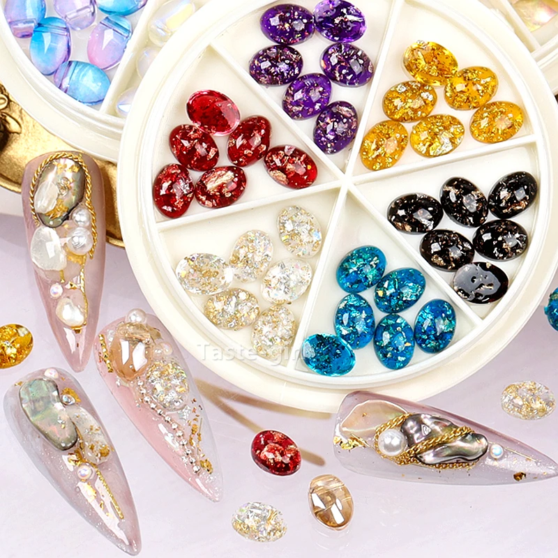 6 Colors Nails Abalone Shell Fragments Texture Natural Sea 3d Charm Nail Art Decoration Rhinestones DIY Beauty Salon Tools | Красота и