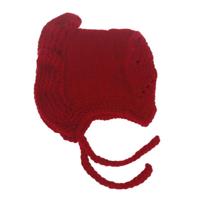 Детская шапка Skullies Beanies, шапка, Осень-зима, однотонная шерстяная вязаная теплая шапка с ушками для мальчиков и девочек, модные аксессуары-XMC