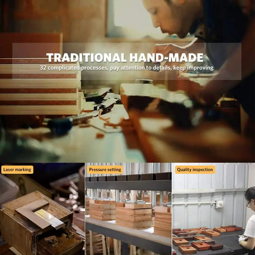 Portable Mahogany 17-Key Kalimba Finger Thumb Piano for Music Lover Party Musical Instruments Percussion Instruments