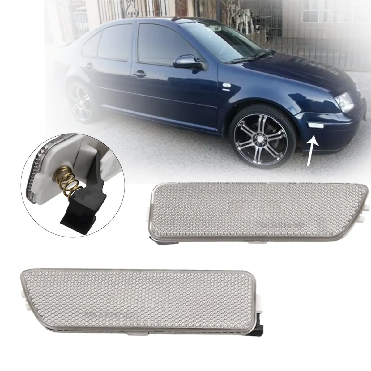 Передние боковые габаритные огни указатели поворота для Volkswagen Golf для Jetta Bora MK4 1999-2005 мигалка желтые черные линзы