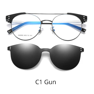Tony Stark, магнитные солнцезащитные очки, ультра-светильник, поляризационные, на застежке, солнцезащитные очки для женщин, магнитные очки, оправа для очков, без оправы, Z933 - Цвет оправы: C1 Gun